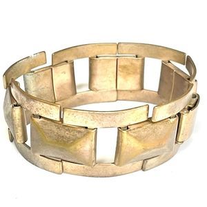 Rectangle Link Copper Tan Thick Metal Bracelet